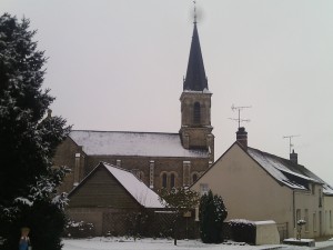 Snow on the village Church