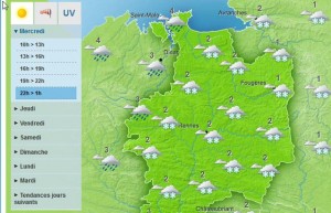 Meteo France forecast for Wednesday and Thursday night in the Ille-et-Vilaine Department