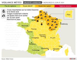 Extreme weather forecast for France