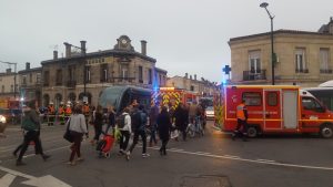 Firefighters were quickly on site at the accident in Bordeaux