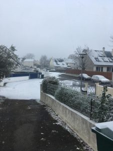 La Chapelle-sur-Erdre, north of Nantes covered in snow