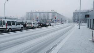 Nearly a centimetre of snow and frost this morning Friday morning in the streets of Saint-Nazaire