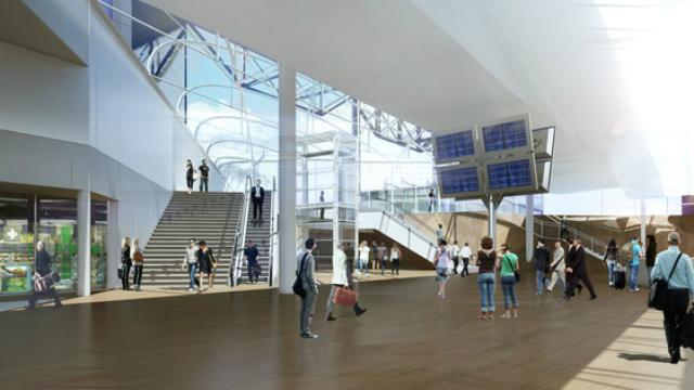 An interior view of Rennes station, completely remodeled. 