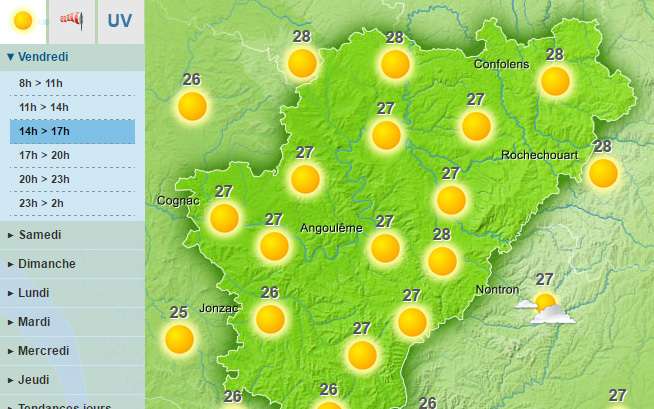 The afternoon in the Charente will see plenty of sun, with more normal temperatures