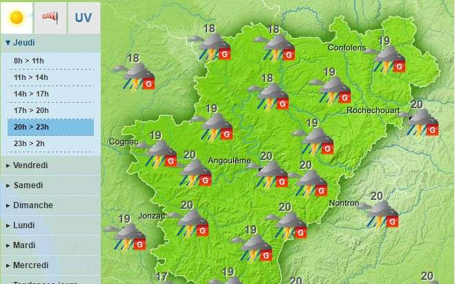 Yellow Alert for the Charente region in the evening