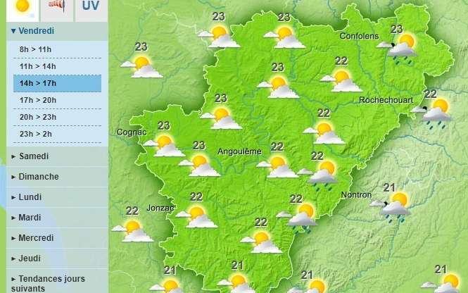 It will be cloudy for most of the Charente today