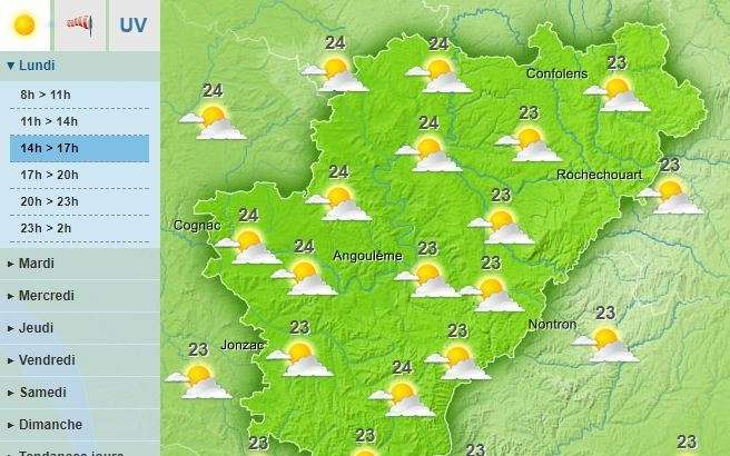 The sun will start to break through the clouds in the afternoon over the Charente