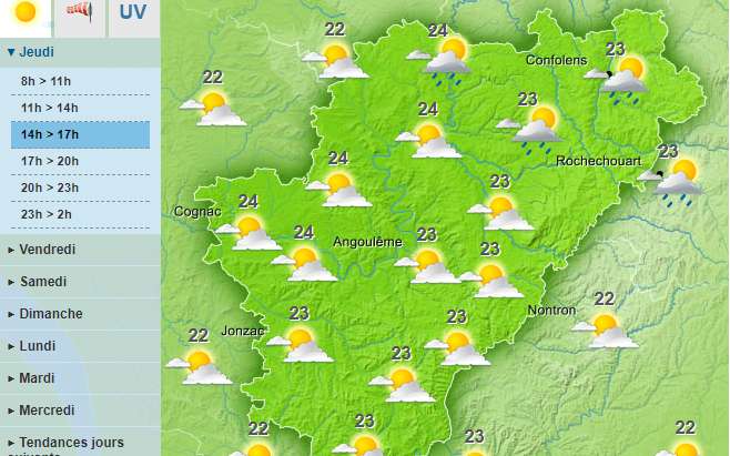 Clouds will start to thin in the afternoon in the Charente, allowing the sun to shine