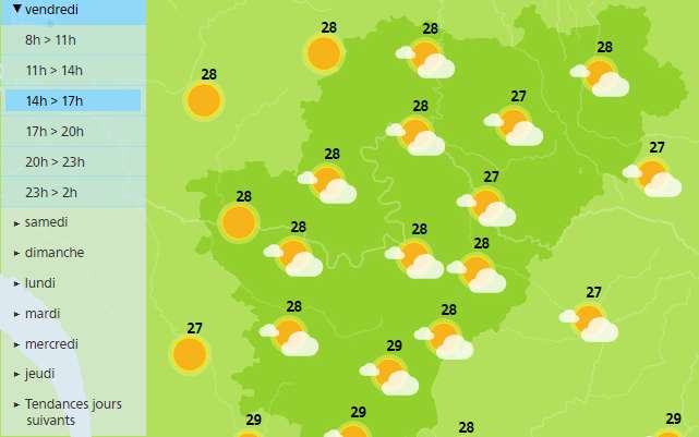 A warm afternoon in the Charente with 29 degrees forecast in the South of the department