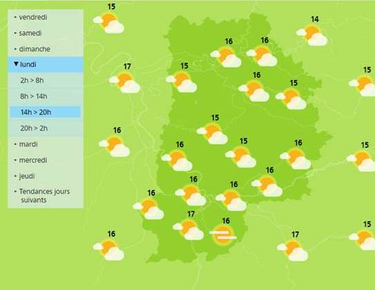 Weather for Monday, in the Seine-et-Marne