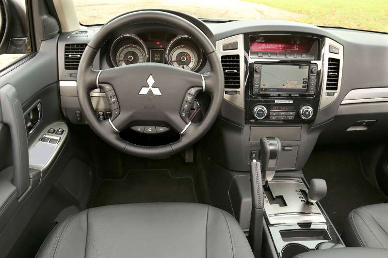 The interior of the Mitsubishi Pajero