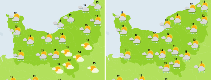 Weather for Normandy on Monday 9th April