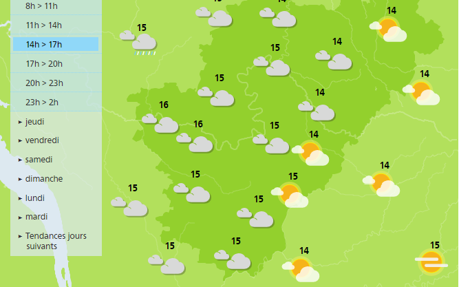 A milder afternoon is forecast, although under a cloudy sky