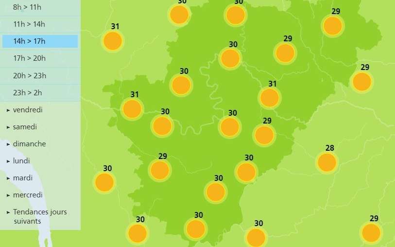 It Will be hot this afternoon in the Charente department