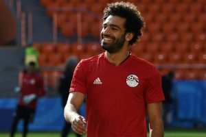 Egyptian striker Mohamed Salah during a training session in Yekaterinburg on June 14, 2018.