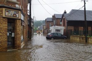 Firefighters intervened several times, Tuesday, June 12, 2018, in Vimoutiers (Orne) for floods