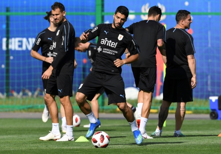 Uruguay training session in Nizhny Novgorod on 5 July 2018 on the eve of facing France