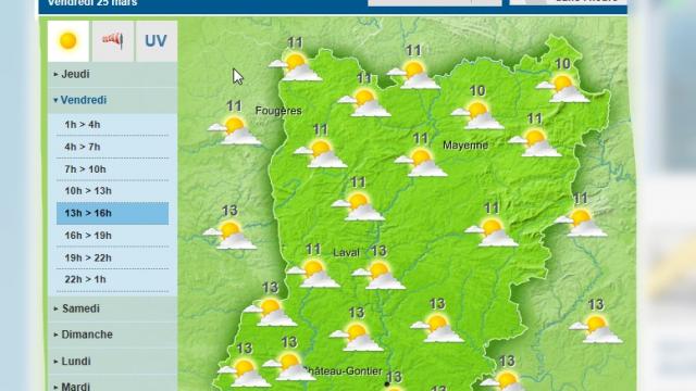 The weather forecast for the Mayenne is for the sun to appear after a cloudy start