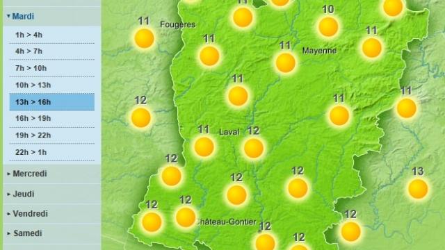 A sunny day is forecast for the department of Mayenne, this Tuesday