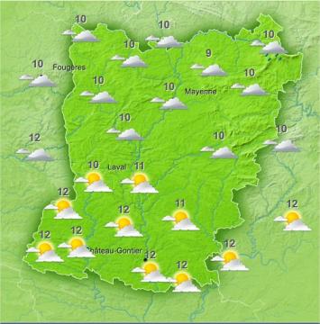 At midday, the clouds are expected in south-Mayenne.
