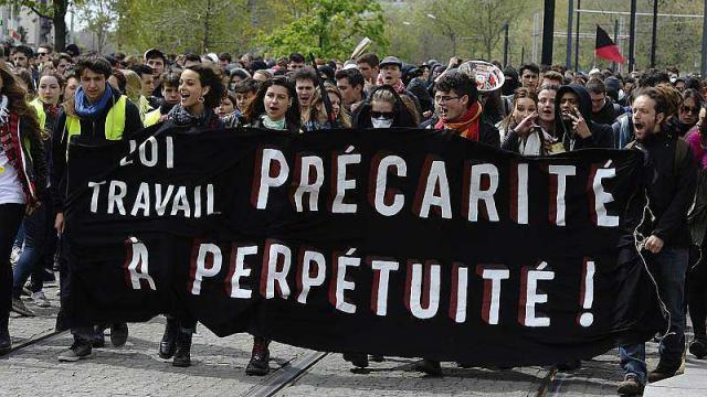 Calls for a new protest later today in Nantes against the proposed Labour Law
