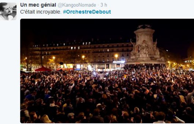 The orchestra has electrified the crowds of #nuitdebout standing on place de la Republique and social networks.