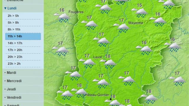 Rain returns to the Mayenne department today