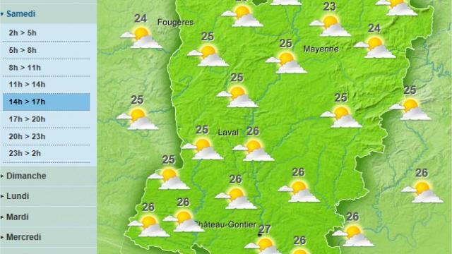 Another beautiful day is forecast for the weather in the Mayenne