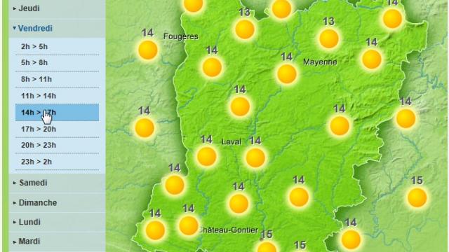 A sunny afternoon is forecast in Mayenne today