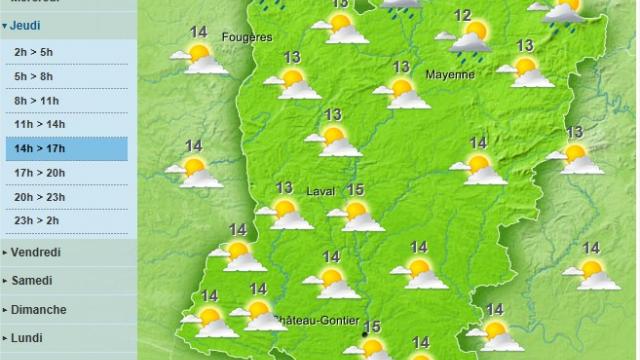 A cloudy day expected throughout the department of Mayenne