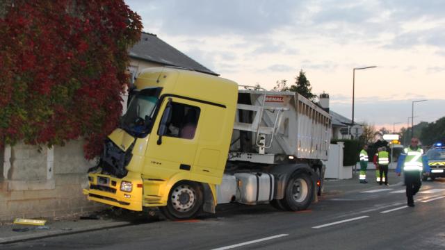 A truck hit a house in the village