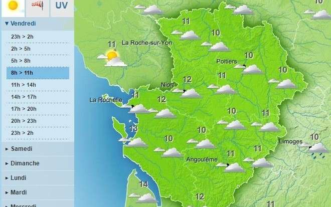 The weather in the Charente will be a grey day, although no rain is forecast