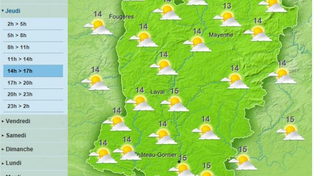 It's a pretty nice day ahead on Thursday for the weather in Mayenne