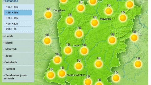 The sky will be full of the sun for the weather in Mayenne