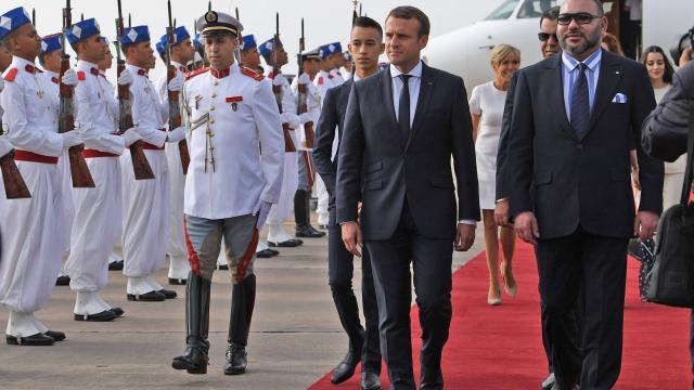 Emmanuel Macron has arrived in Morocco