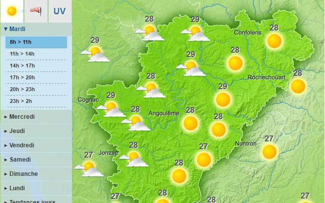 Weather in Charente: Up to 35 Degrees Today 1