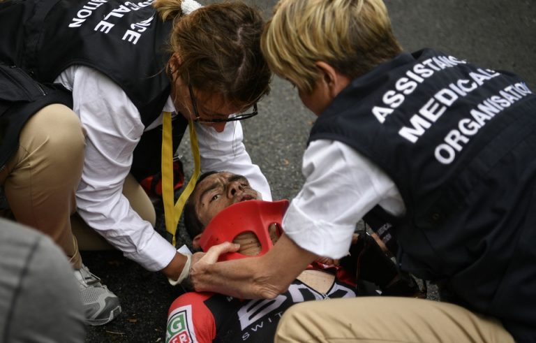 Richie Porte after his fall in the Tour de France