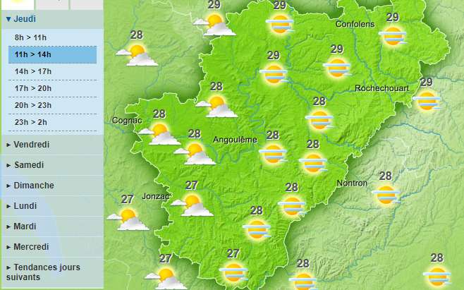 A warm day for the Charente despite the clouds