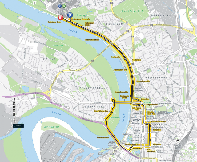 The route of the first stage of the Tour de France in the streets of Dusseldorf. | Photo: Tour de France
