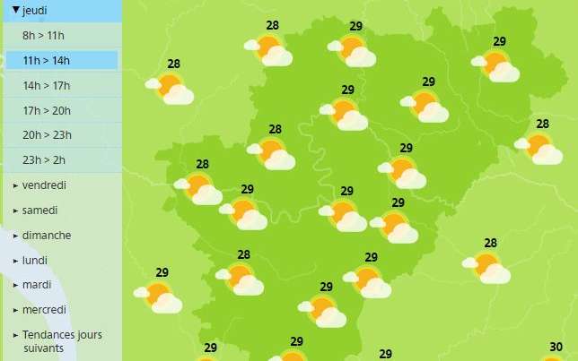 A mixed day of sunshine and clouds is forecast for the Charente today