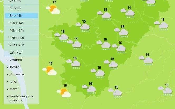 Showers are forecast this Thursday in the Charente