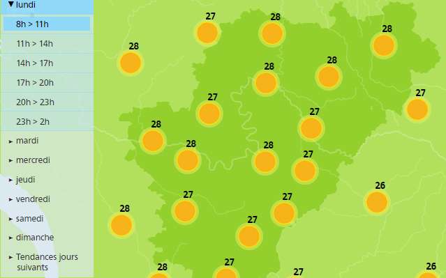 Weather in Charente: Up to 34 Degrees Today 1