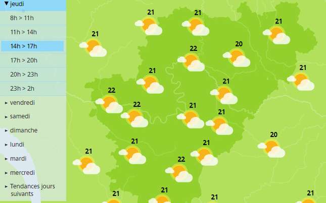 Sunshine and clouds in the afternoon for the Charente department