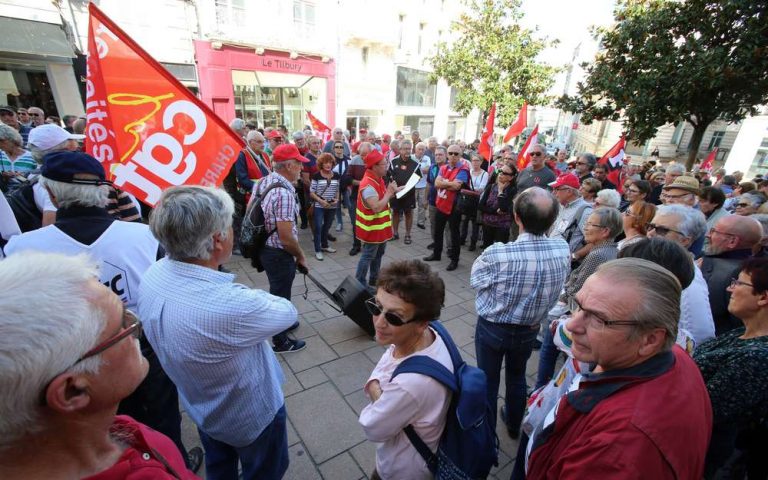700 retired people protest in Angouleme against the change to pensions