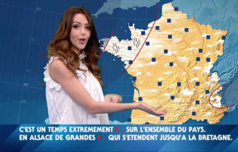 Nabilla presented the weather on the show Friday anything goes.