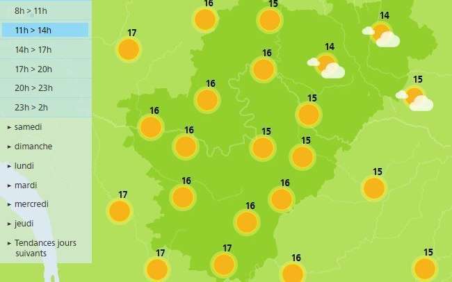 A generous sunny day is forecast for the Charente
