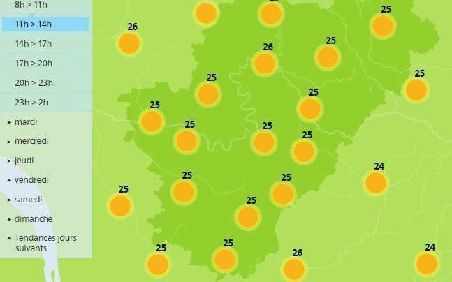 Meteo France predicts a warm sunny day for the Charente