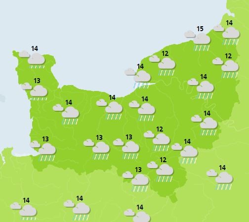 Weather forecast for Saturday across Normandy