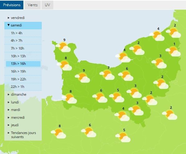 A Pleasant day is forecast for Normandy this Saturday, although temperatures will still be cold