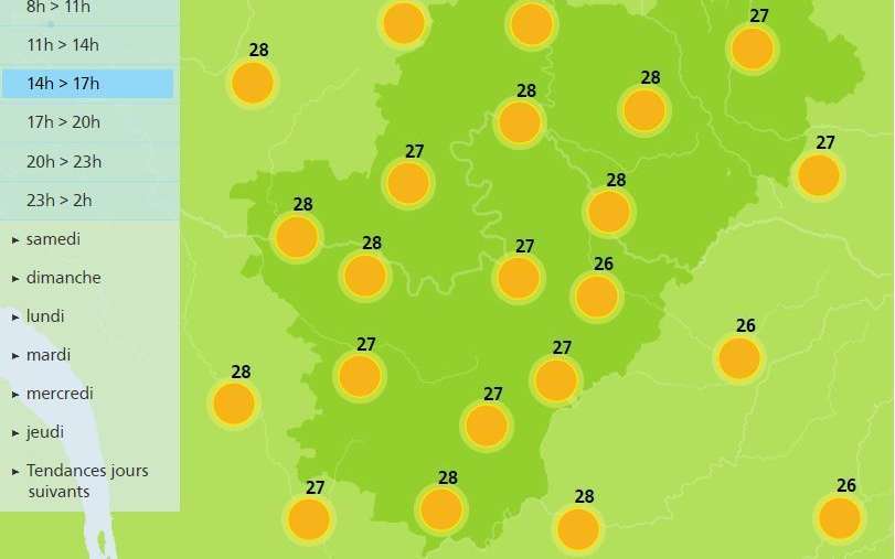 Up to 28 degrees is forecast this afternoon in the Charente department : Meteo France